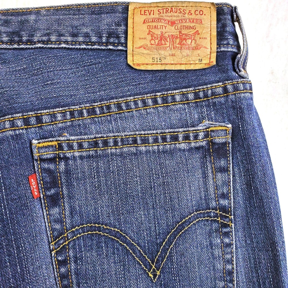 Levi's Jeans Blue 515 Nouveau Boot Cut High WaistY2K 100% Cotton Size 14 - Picture 6 of 6